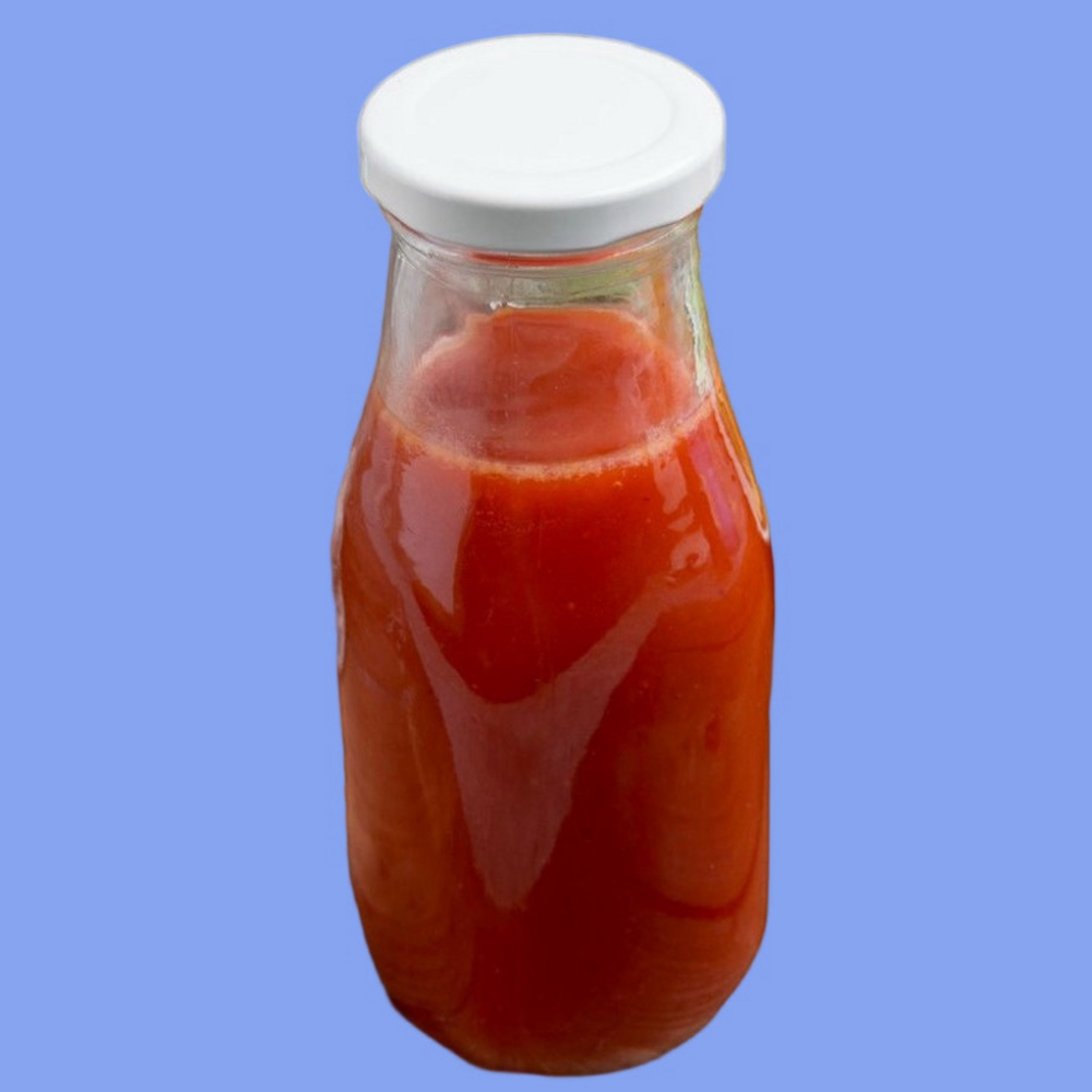Set of 4 ~ 14 oz Glass Milk Bottle with White Lid